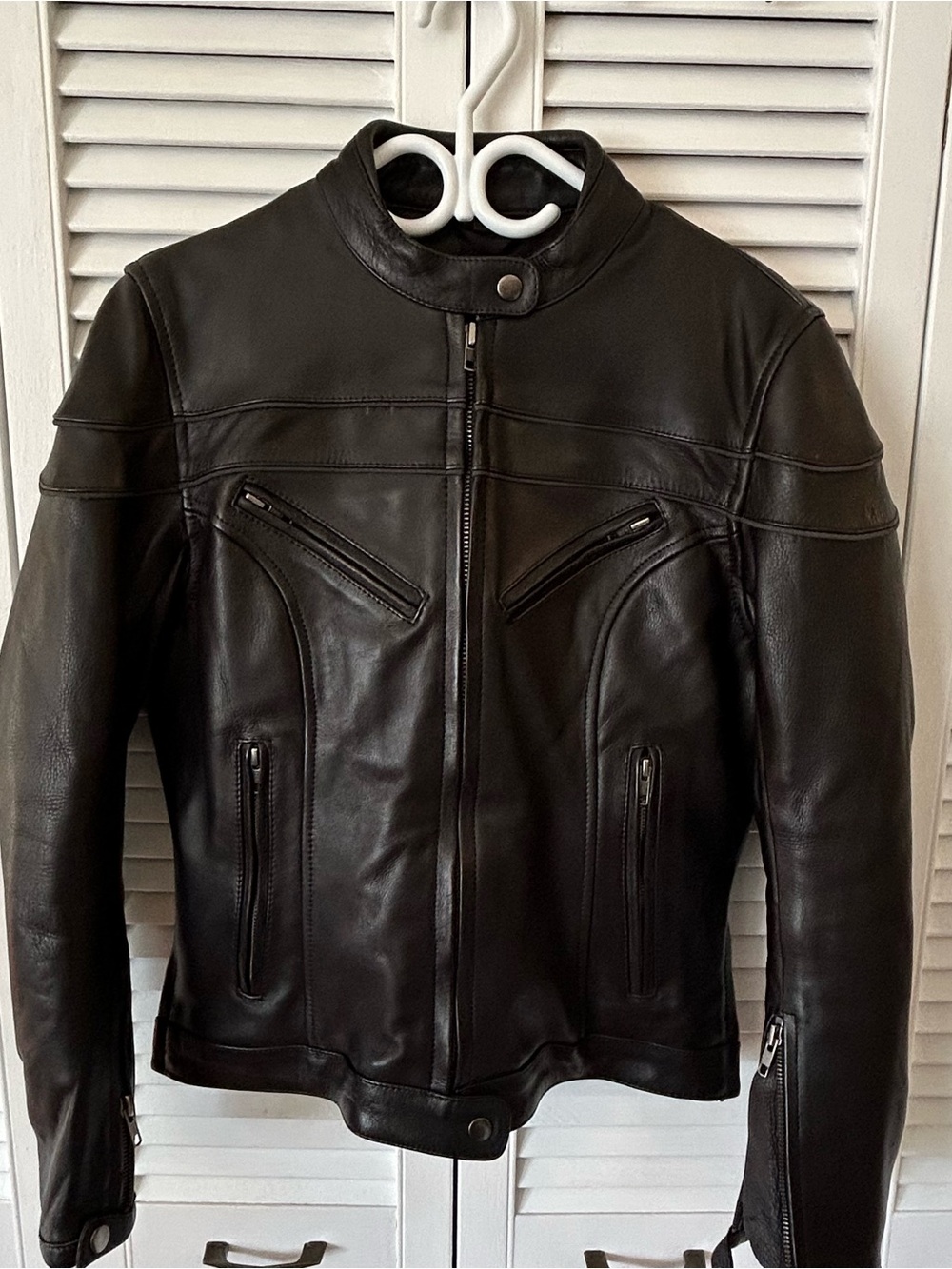 Women’s Black Leather Biker Jacket